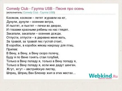 Песня по дворам и паркам листьями звеня