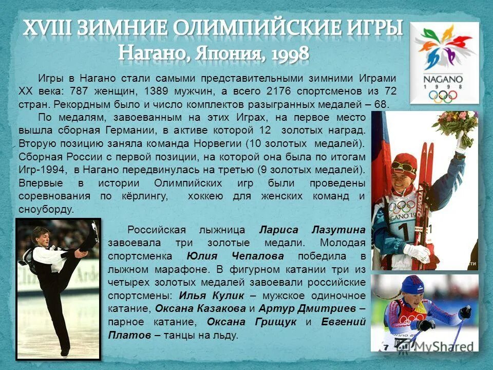 Зимняя олимпийская игра 1998 года. XVIII зимние Олимпийские игры (Нагано, Япония, 1998). Олимпийские игры в Нагано. Зимние Олимпийские игры Нагано 1998.