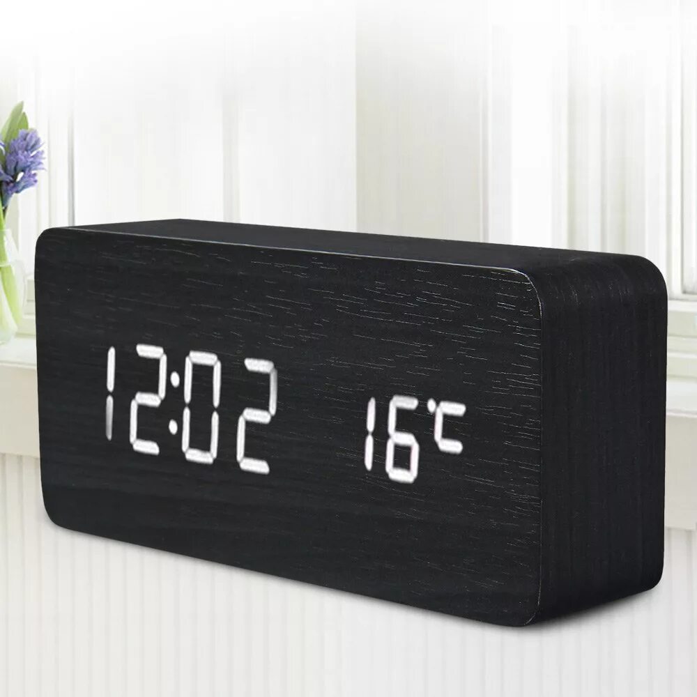 Desktop clock. Настольные часы led wooden clock электронные. часы led wooden alarm clock. будильник часы led despertador. электронные настольные часы-будильник led wooden alarm clock.