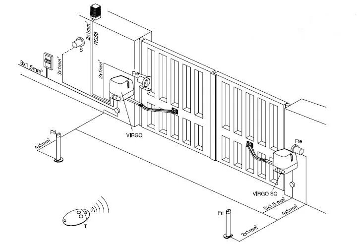 Схема подключения привода распашных ворот. Схема подключения автоматики для распашных ворот. Схема подключения проводов автоматики распашных ворот. Схема установки проводов для автоматики распашных ворот. Подключение автоматики ворот