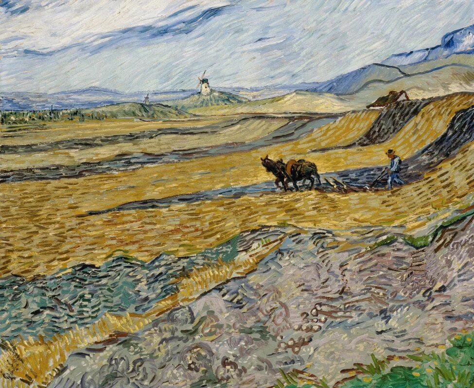 Русское вспаханное поле. Ван Гог пшеничное поле 1889. Винсент Ван Гог Пахарь. Винсент Ван Гог картина поле. Вспаханное поле и Пахарь Ван Гог.
