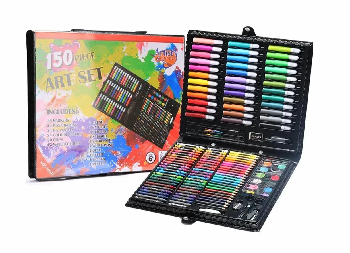Art set. Художественный набор art set 150шт. чемоданчик набор юного художника для рисования art set 150 предметов. набор для творчества 150 предметов.