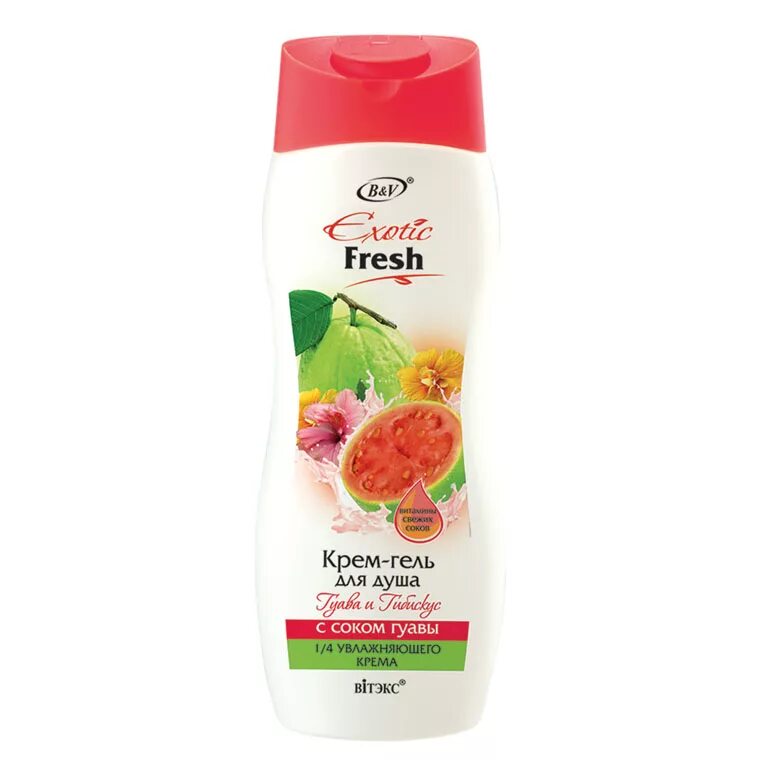 Shower cream gel. Крем гель для душа Фреш Экзотик гуава и гибискус 500мл. Гель д/д Витэкс exotic Fresh гуава гибиск. 500/20/. Belita-Vitex крем-гель для душа 500мл "exotic Fresh" гуава. Витекс гель для душа 500 мл.