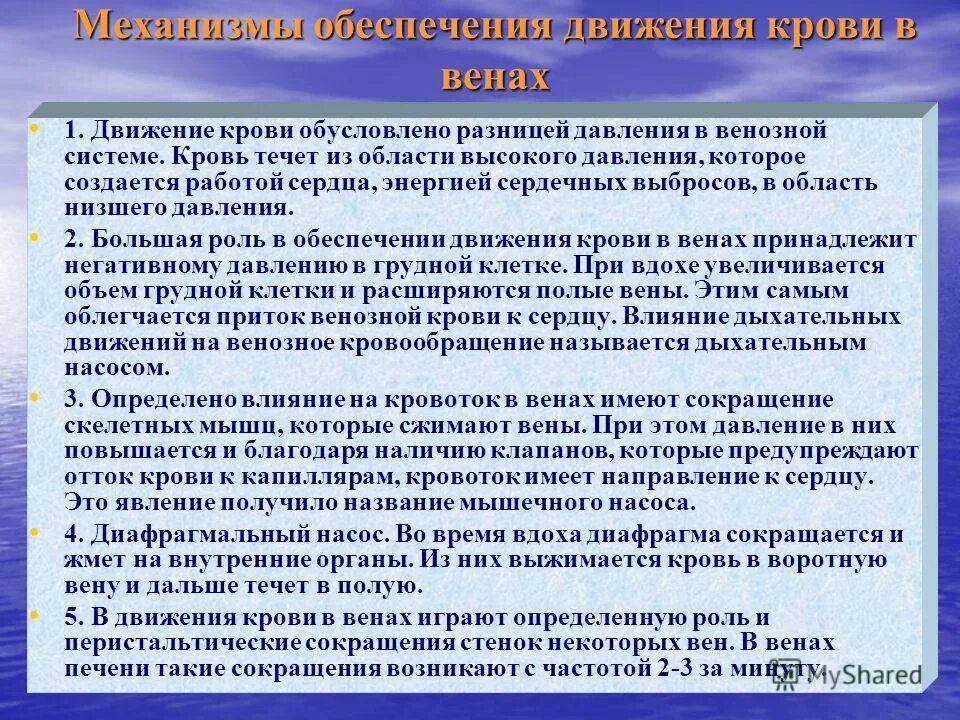 влияние мышечного насоса на работу сердца