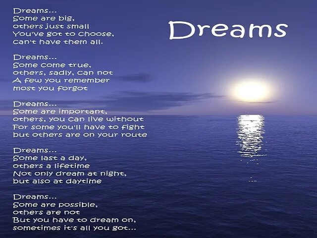 Good dream перевод. The most famous poems. Poetry of the Dream фото диска. Short famous poem. Dream about.