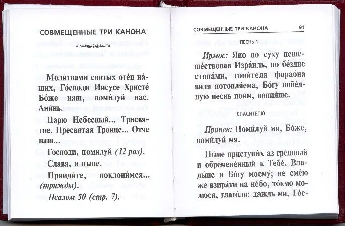 Каноны совмещенные текст