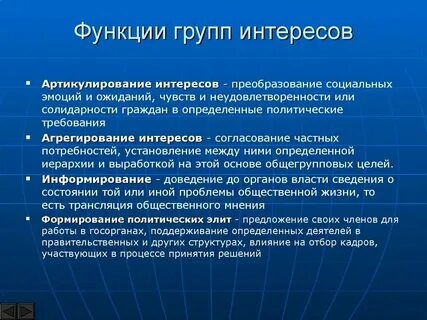 Роль групп интересов в политике
