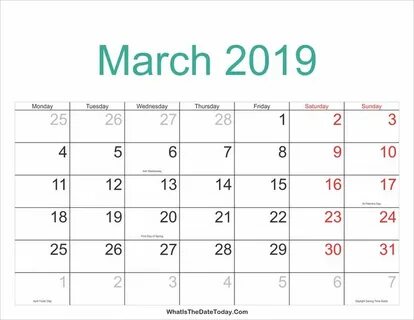 Даты март 2018 года