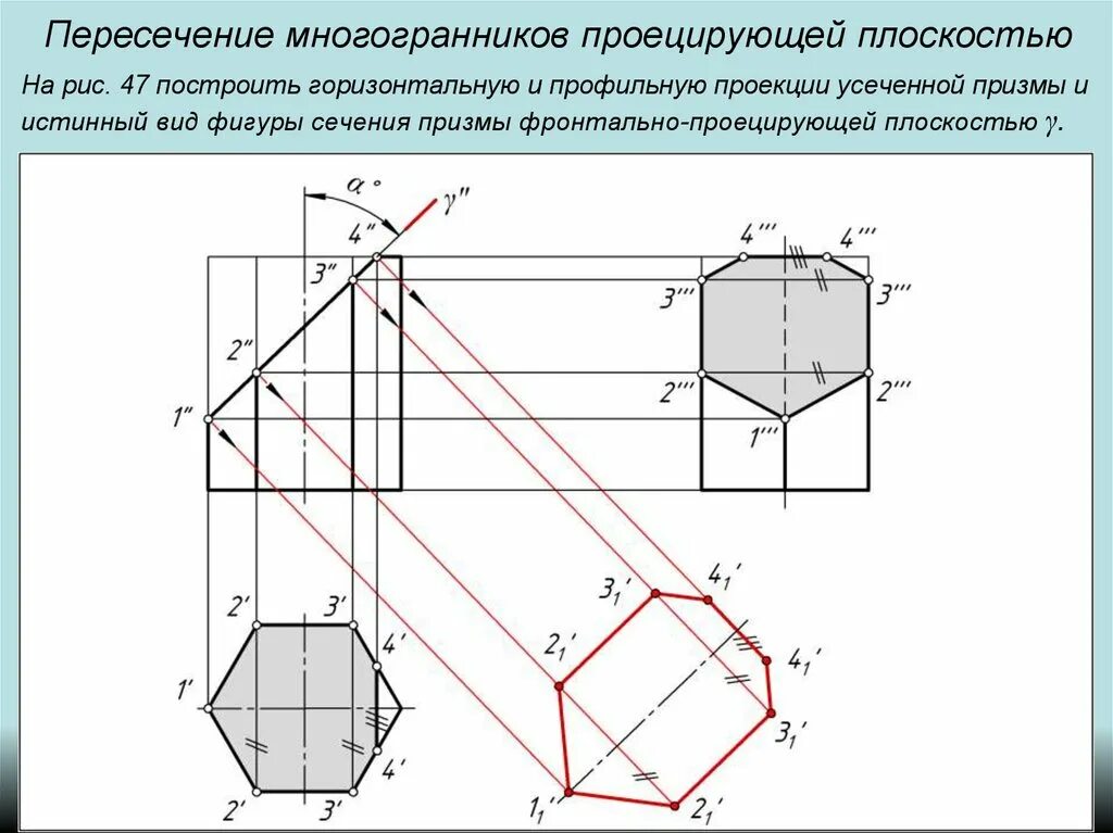 Пересечение фигуры плоскостью. Инженерная графика пересечение поверхностей многогранников. пересечение многогранника плоскостью. пересечение многогранников проецирующей плоскостью. многогранники пересечение многогранников плоскостью.