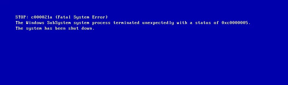 Error process terminated