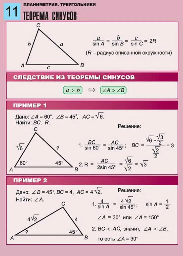 Формулировка теоремы синусов 9 класс. Теорема синусов и косинусов для треугольника 9 класс. Геометрия 9 класс теорема синусов и косинусов. Теорема синусов и косинусов 9 класс.