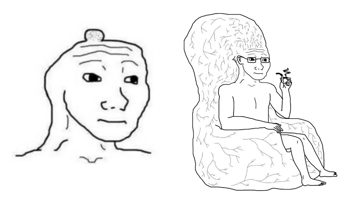 Wojak test 8 scale. Чел с большим мозгом мем. мозг мем. wojak большой мозг. мемы с большим мозгом.