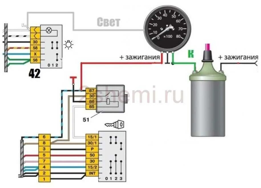 Схема подключения тахометра ваз. Схема подключения тахометра ваз 2107 карбюратор. схема подключения тахометра ваз 2106 карбюратор. провод тахометра ваз 2107. схема подключения тахометра ваз 2106.