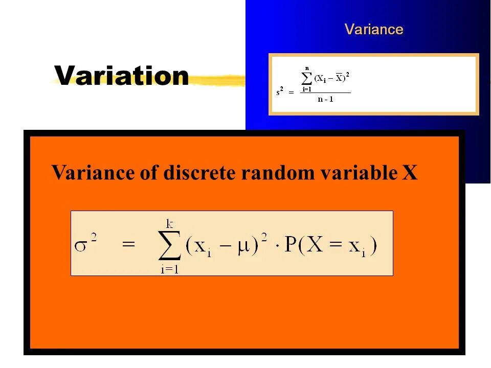 First variable. Variance of random variable. discrete random variable. variance properties. variance formula.