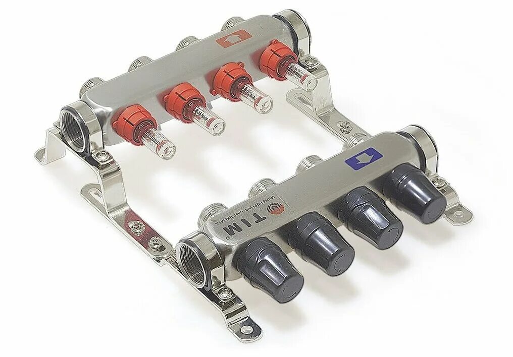 Коллектор проходной запорный tim (mv-3/4-n-3). Коллекторная группа tim для тёплого пола. Коллектор с кранами нержавеющая сталь. Коллекторная группа bravi. Коллектор tim с расходомерами.