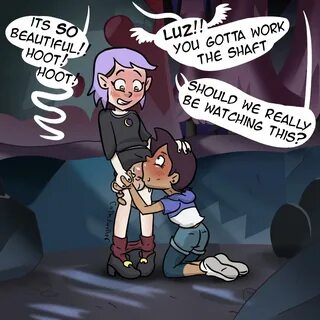 luz noceda, disney, the owl house, 1futa, 1girls, amity blight, blush, cano...
