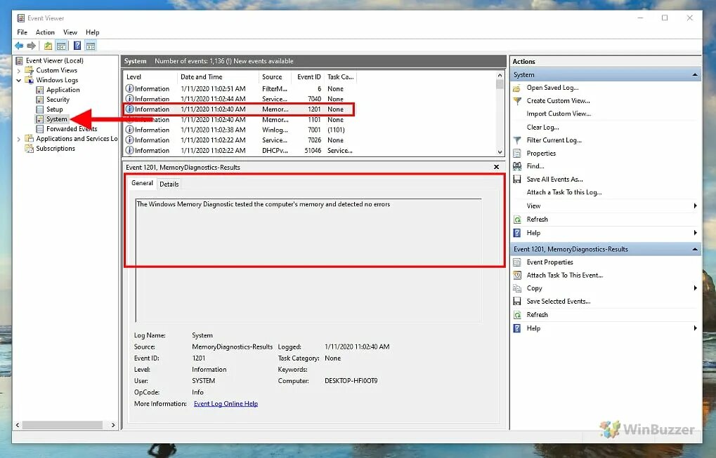 Results viewer. Memory diagnostic results код 1102. event viewer windows 10. ms windows memory diagnostic png. ram test.