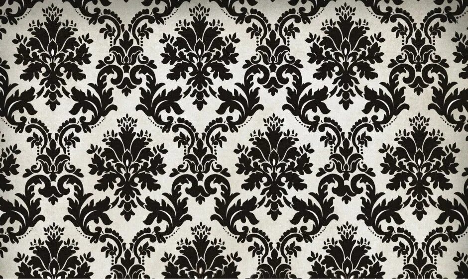 Дамаск Барокко. Орнамент черно белый. Классический узор. Черные узоры. Beautiful patterns