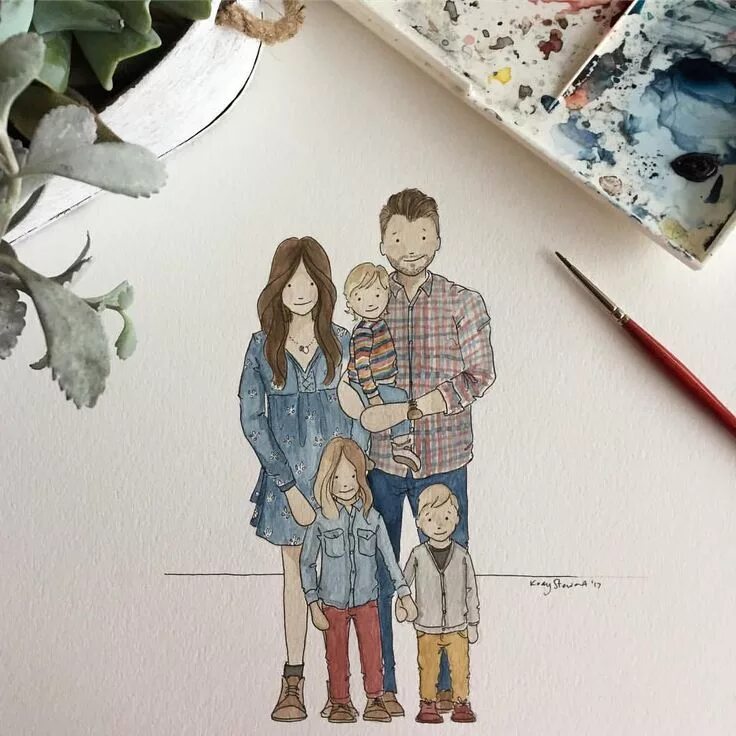 Art be family. Семья рисунок. Семейные Акварельные иллюстрации. Семья рисунок акварель. Акварельные зарисовки семья.