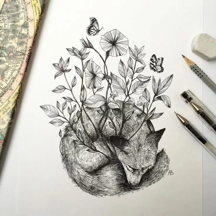Italian artist Alfred Basha combines animals and natural elements such as trees,