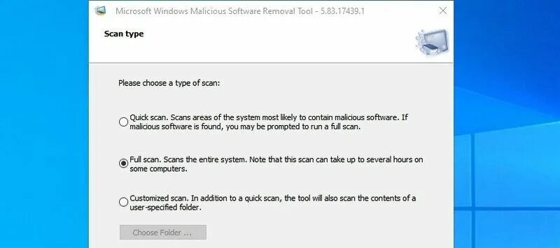 Microsoft malicious software removal tool