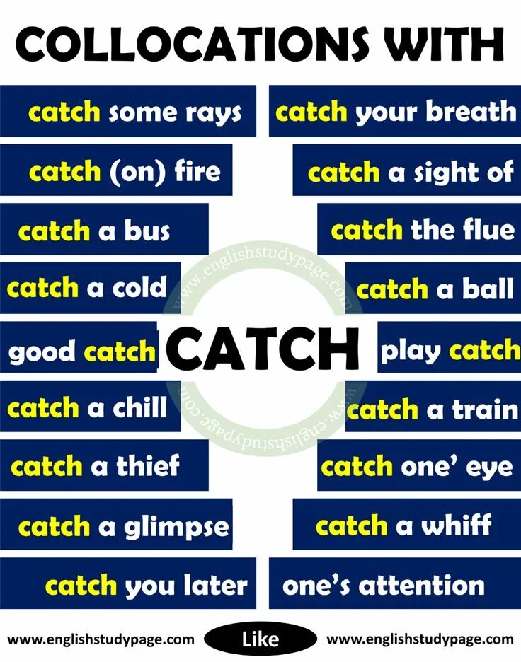Catch rays. Collocations with catch. common collocations. collocation about languages. teaching collocation.