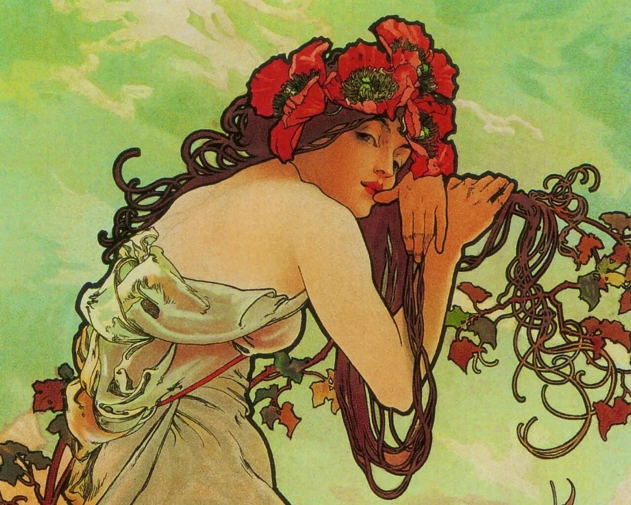 Направление искусства модерн. Альфонс муха. модерн альфонс муха. ар нуво альфонс муха. альфонс муха лето.