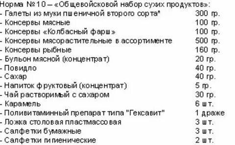 Паек норма