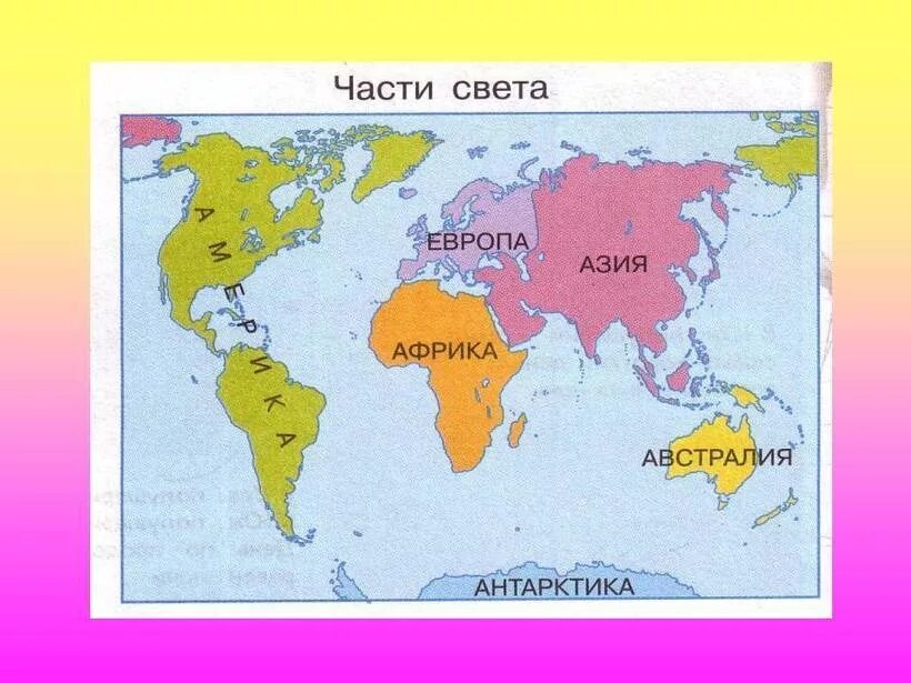 Части света. Части света на карте. Части света названия. Разделение частей света на карте.