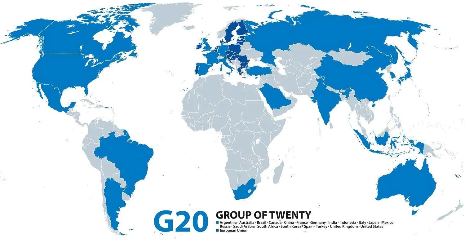Group of twenty. G20 на карте. Состав g7 и g20.