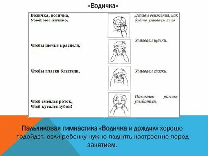 Пальчиковая гимнастика дождик для детей