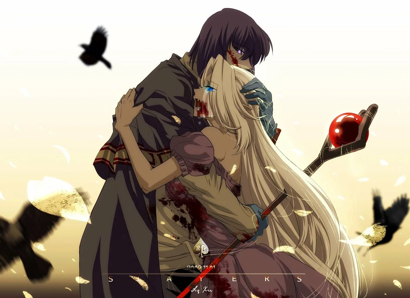 Корона грешника / guilty crown. Fate берсеркер. Защитил девушку герой. Эльфийка в бою. Мужчина воин и девушка фэнтези.