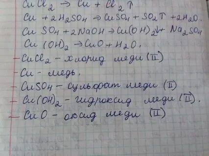 Осуществите уравнения реакций cuso4