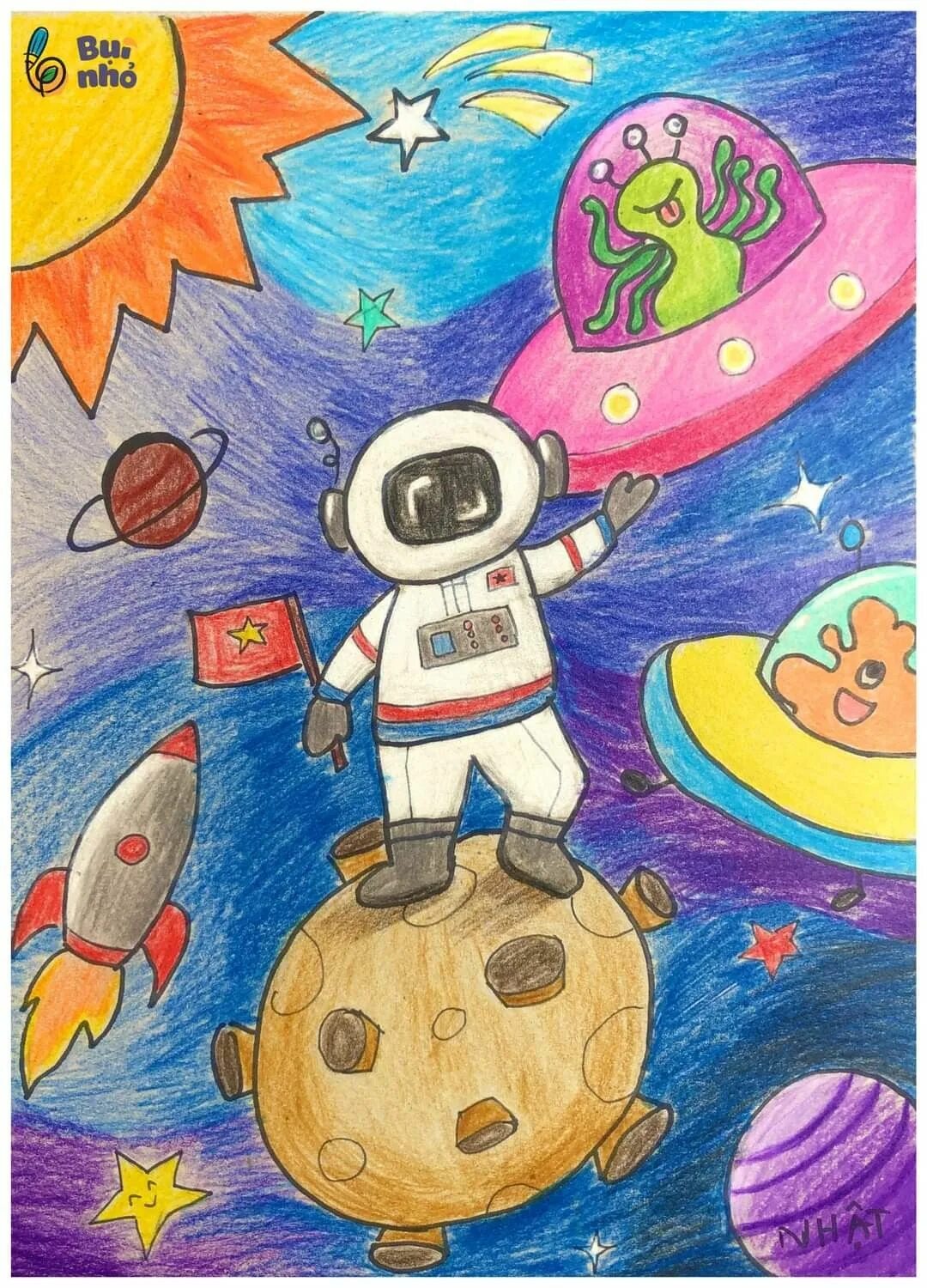 Открытка на день космонавтики рисунок. Рисование для малышей космос. Рисование для детей космос. День космонавтики рисунки для детей. Рисунок на тему космонавтики.