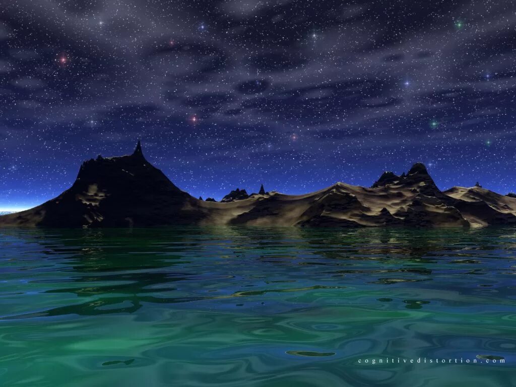 D ocean. скелет змеи в реке луара. фантастическое ночное небо над океаном. моря и океаны. дно моря.