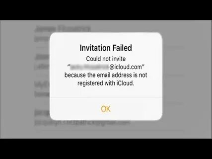 Invite failed