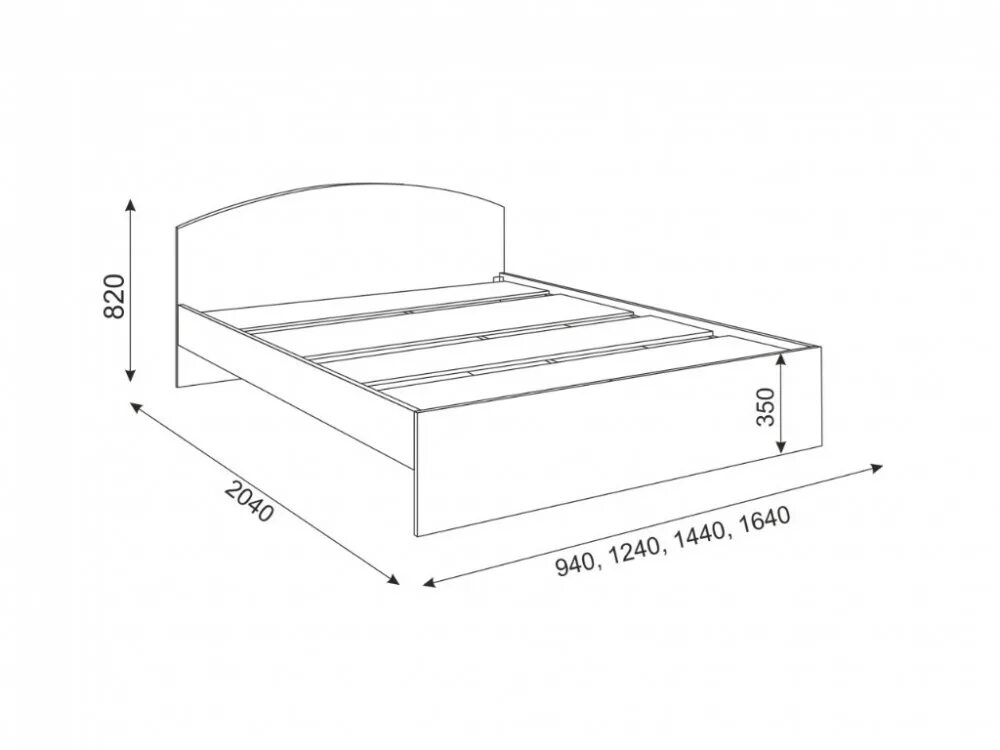 Габариты односпальной кровати стандарт.