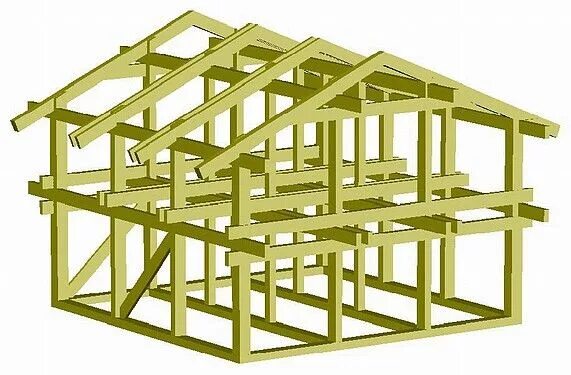 Каркас для самостоятельной сборки. Силовой каркас 6х4м. Фахверк каркас конструктив. Конструктив фахверка 6х4. Силовой каркас фахверка.