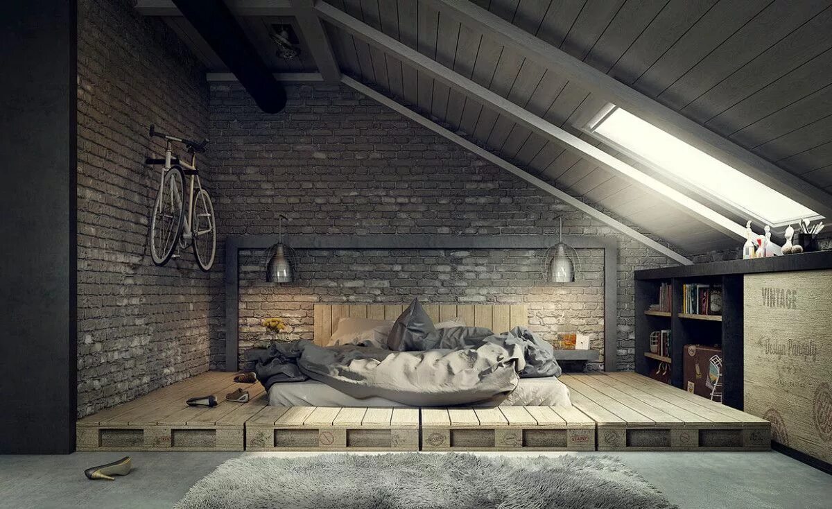 Loft на русский. Лофт десинг. Spalnya стиле Loft Design. Спальня в стиле лофт Индастриал. Мансарда в стиле лофт.