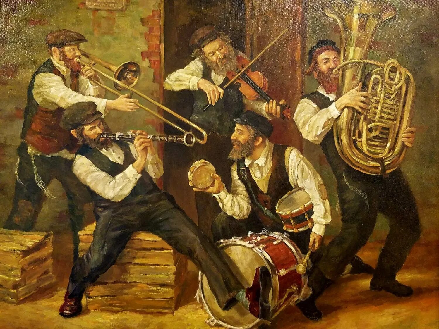 Еврей скрипка. Клезмер еврейский оркестр. Музыканты оркестр живопись 19 века. Клезмер XVI века.