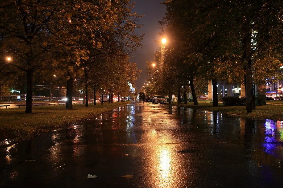 Осенняя ночь в городе. Ночная дождливая Москва. Дождливый осенний вечер. Дождливая осень в Москве.