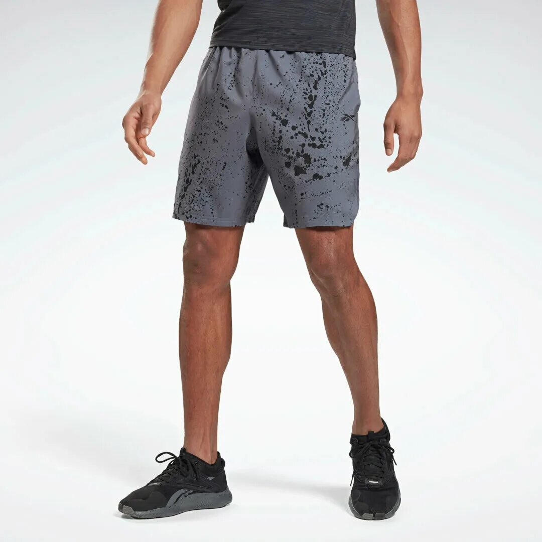 Шорты reebok мужские. Шорты Reebok Workout ready. Reebok Cold Grey 6 шорты. Шорты Reebok Wor AOP short. Шорты Reebok strength allover Print shorts hg4070.