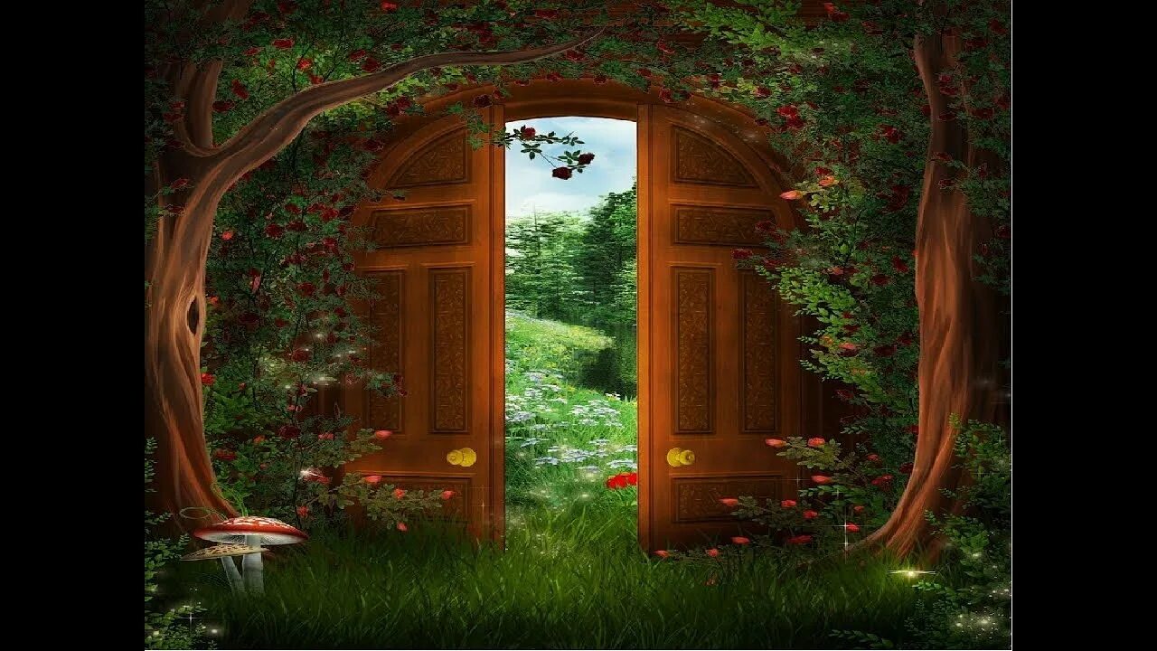 Открытая дверь в сказку. Сказочные ворота. Дверь в сказку. Сказочные ворота закрытые и открытые. Дверь в сказочный мир.