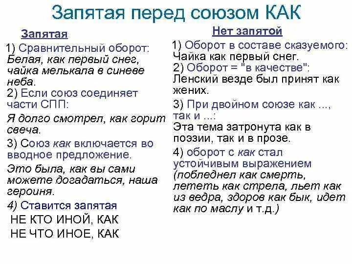 Как всегда запятая. В каких случаях перед как ставится запятая. Когда перед союзом как не ставится запятая. Когда перед союзом как ставится запятая. Когда ставится запятая при Союзе как.