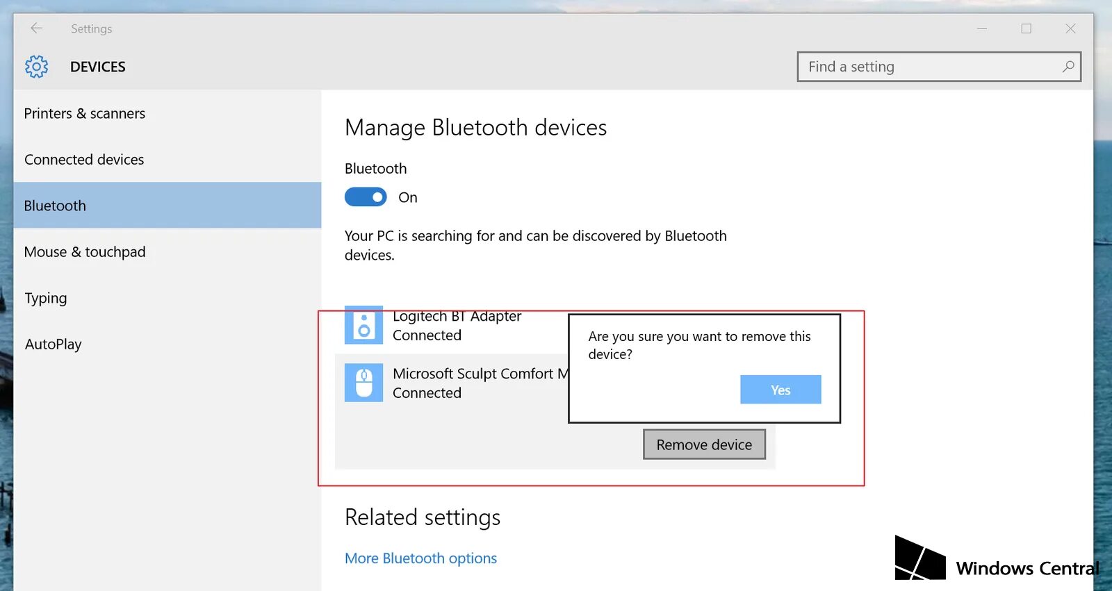Make sure the device is connected