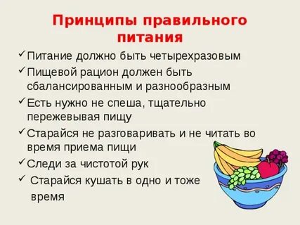 Инструкция правильного питания