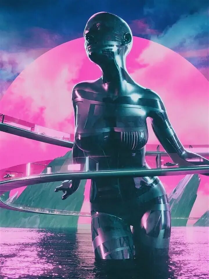 Интернет синт. Синтвейв девушки. женщина робот. synthwave девушка.