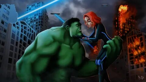 #brutasha #hulkwidow #brucenat Hulk and Black widow by 3d-rina.deviantart.c...