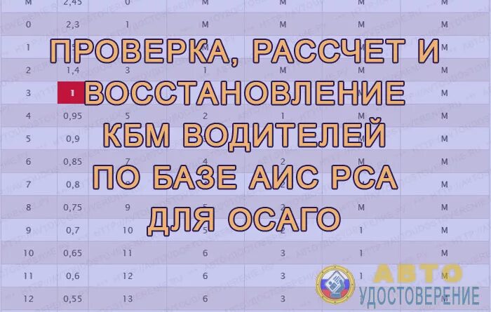 КБМ. КБМ ОСАГО. КБМ по РСА. КБМ проверить.