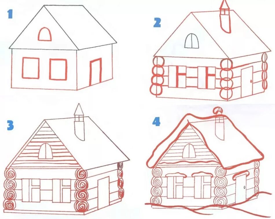 Как красиво нарисовать 4. Дом рисунок. Домик рисунок. Изба рисунок. Домик рисунок карандашом.